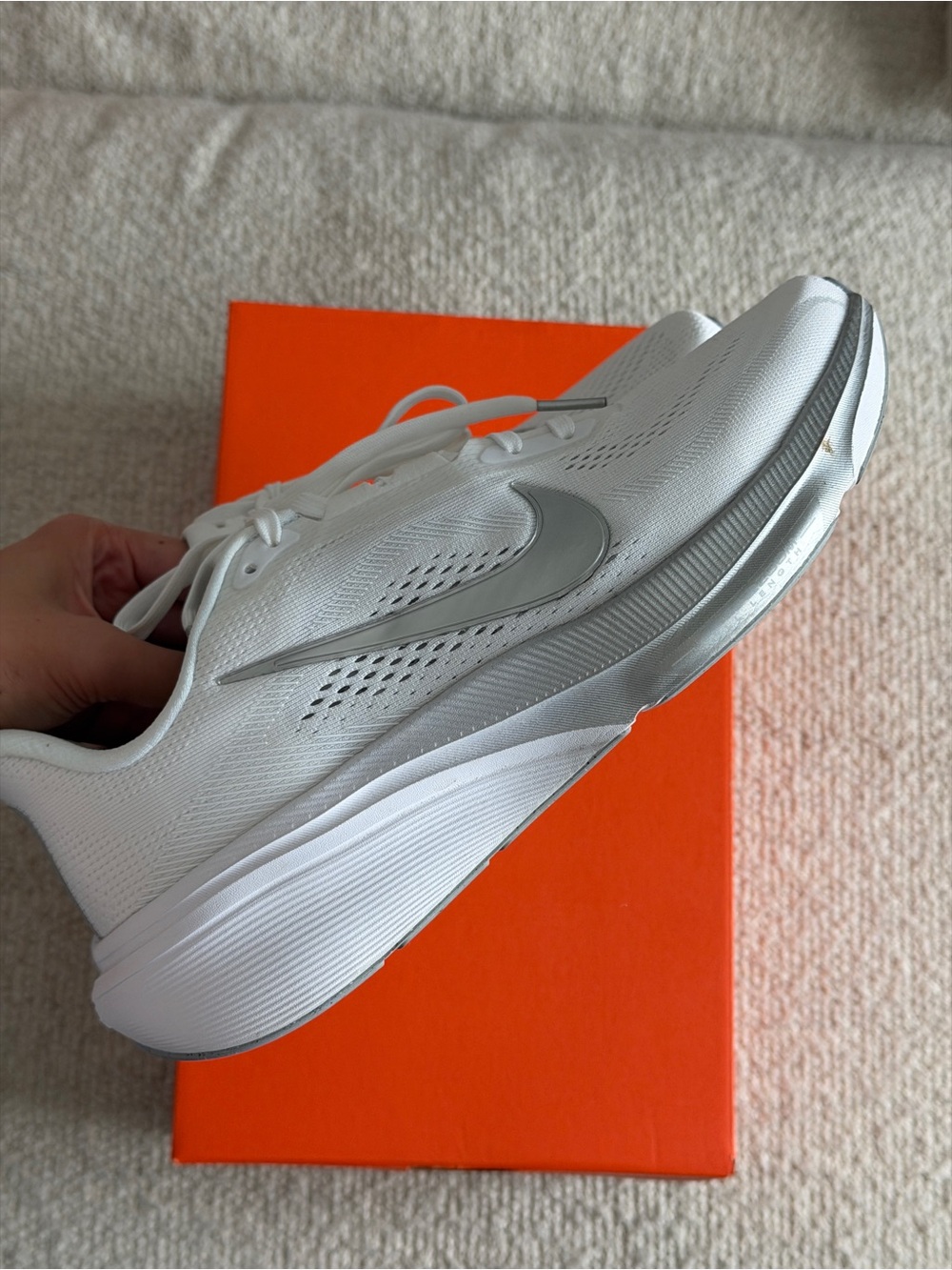 Nike Pegasus 42 White Sneakers with Silver Swoosh